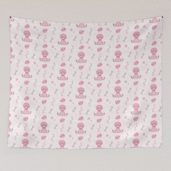 Item preview, Cute Pink Triceratops Pattern - Pastel Kawaii Dinosaur Print designed and sold by PatternUnique.