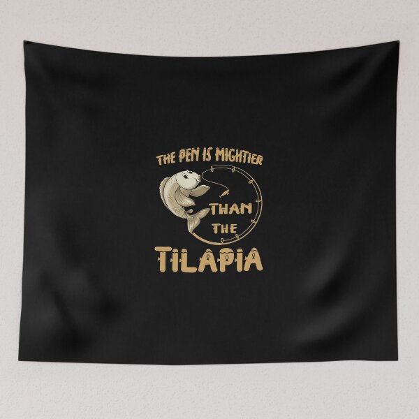 Item preview, The Pen Is Mightier Than The Tilapia Fishing Pun designed and sold by merrilhohai.