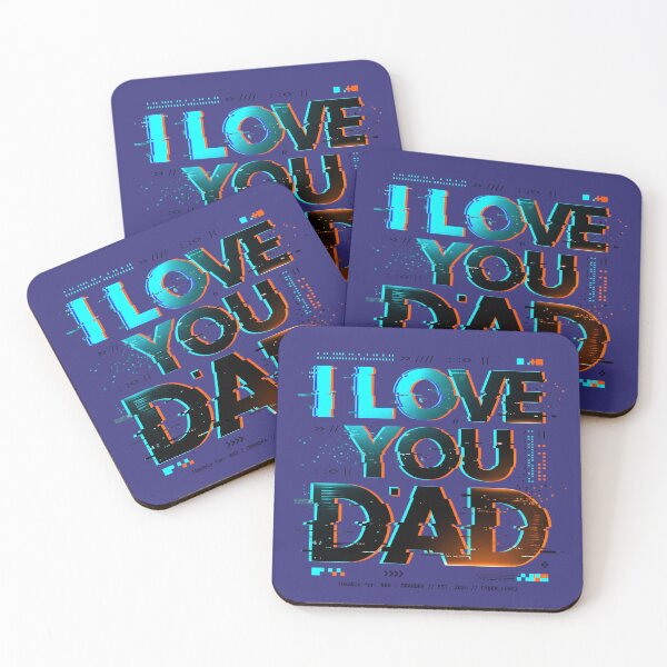 Item preview, I Love You Dad Cyber Glitch Neon Gamer Father Gift designed and sold by KreonaTime.