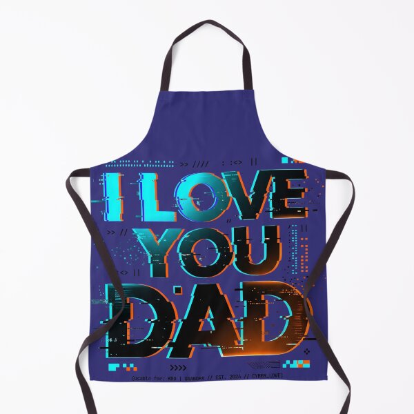 Item preview, I Love You Dad Cyber Glitch Neon Gamer Father Gift designed and sold by KreonaTime.