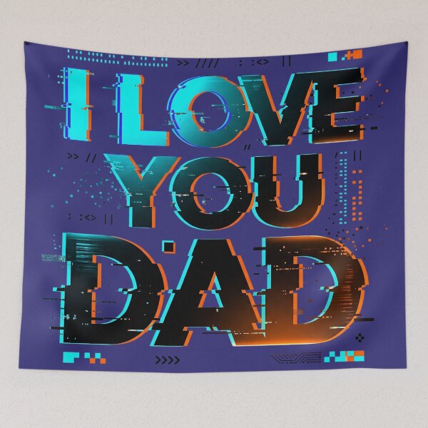Item preview, I Love You Dad Cyber Glitch Neon Gamer Father Gift designed and sold by KreonaTime.