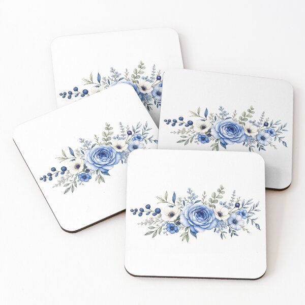 Item preview, Horizontal Blue Floral Arrangement with Rose designed and sold by AneissPiaf.