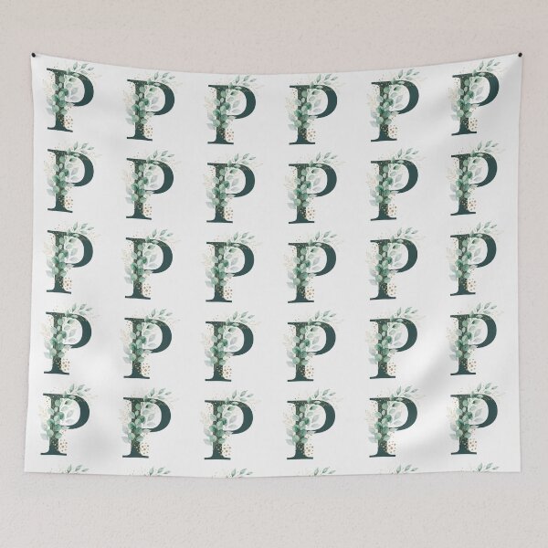 Item preview, Sage Green Botinical Letter P designed and sold by ITCHAWAWAA.