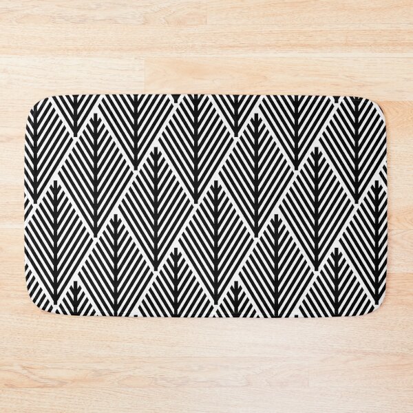 Item preview, Geometric Black and White Herringbone Leaf V-Pattern Diamonds designed and sold by Sybille-Yates.