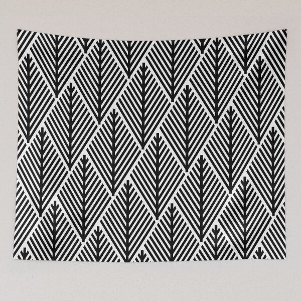 Item preview, Geometric Black and White Herringbone Leaf V-Pattern Diamonds designed and sold by Sybille-Yates.