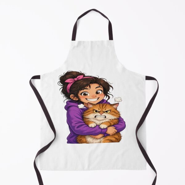 Item preview, Happy Girl Grumpy Cat Hug - Funny Pet Owner Graphic designed and sold by Sushikidsntoddlers.