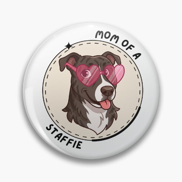 Item preview, Mom of a Staffordshire Bull Terrier - dog with glasses heart designed and sold by minim.iart.