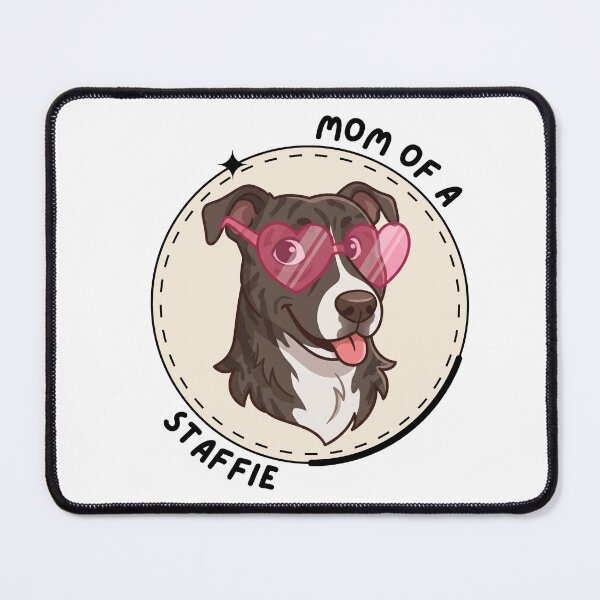 Item preview, Mom of a Staffordshire Bull Terrier - dog with glasses heart designed and sold by minim.iart.