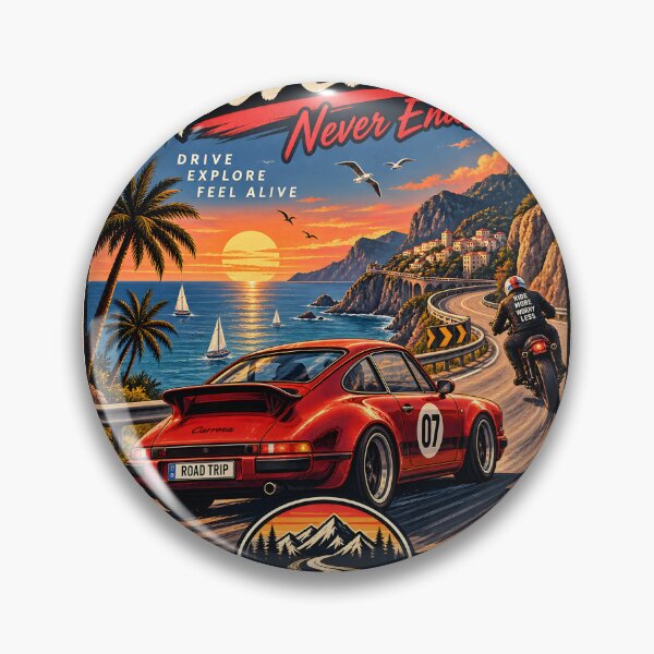Item preview, Adventure Never Ends – Vintage Coastal Road Trip designed and sold by MR-HOOBY.