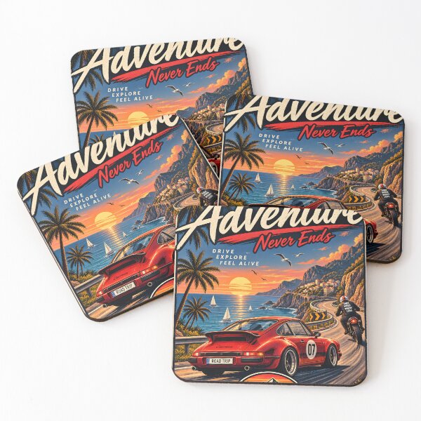 Item preview, Adventure Never Ends – Vintage Coastal Road Trip designed and sold by MR-HOOBY.