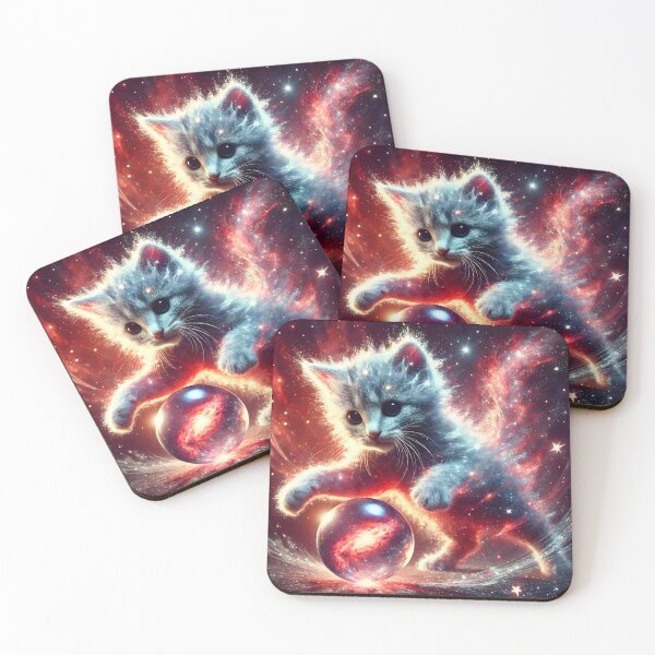 Item preview, Kitten Playing with the Universe, Ai Generated Art  designed and sold by ACC .