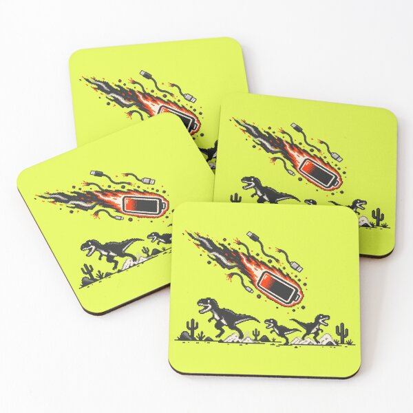 Item preview, Low Battery Meteor Pixel Art – Funny Dinosaur Extinction designed and sold by SVox.