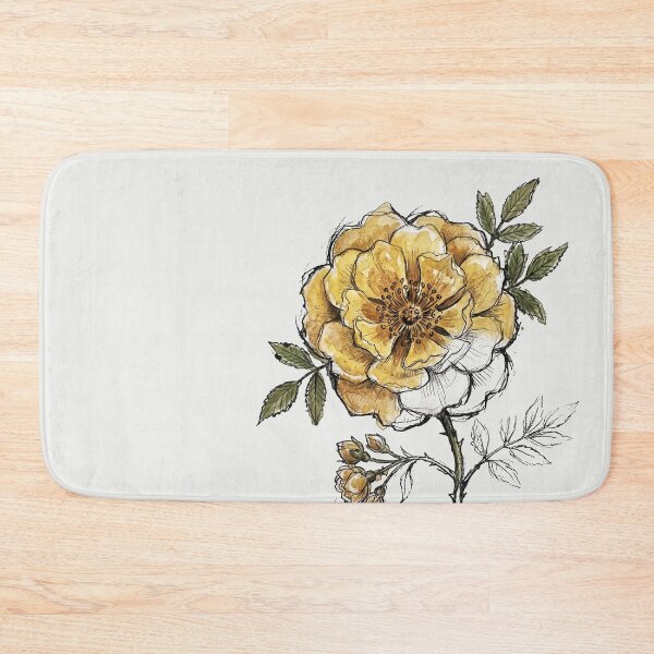 Item preview, Lady Banks' Yellow Rose - Antique Botanical Watercolor Art Print designed and sold by FreiherrPK.