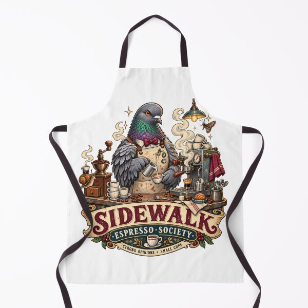 Item preview, Sidewalk Espresso Society Pigeon Barista designed and sold by Trendy-Artistry.