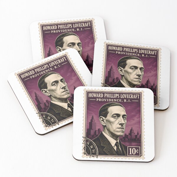 Item preview, Lovecraft Providence Portrait on Vintage Postage designed and sold by Fenay Designs.