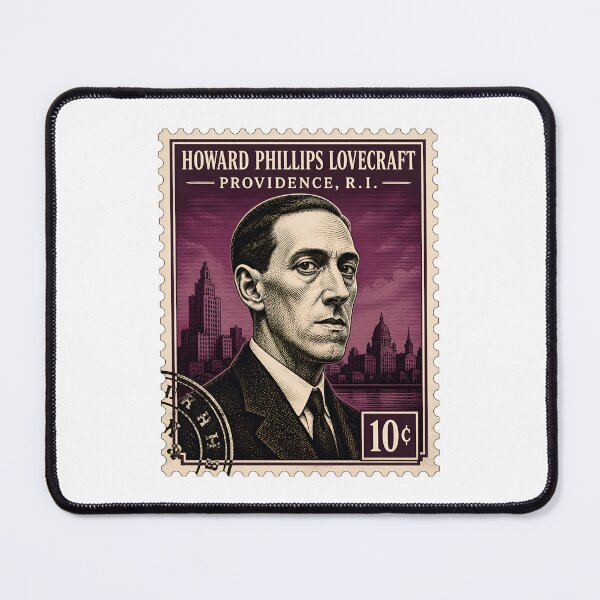 Item preview, Lovecraft Providence Portrait on Vintage Postage designed and sold by Fenay Designs.