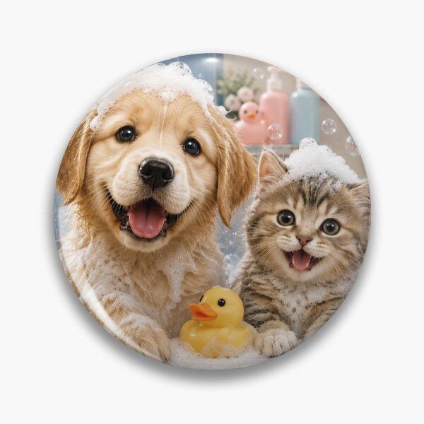 Item preview, Puppy and Kitten Bath Time designed and sold by AnjaSarahArt.