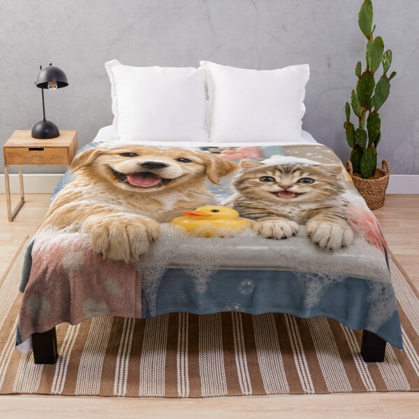 Item preview, Puppy and Kitten Bath Time designed and sold by AnjaSarahArt.