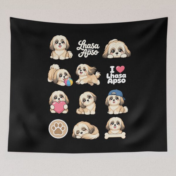 Item preview, Cute Lhasa Apso stickers and apparel design designed and sold by rafaeltto.