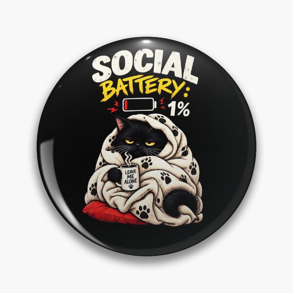 Item preview, SOCIAL BATTERY 1% designed and sold by Animalteeart.