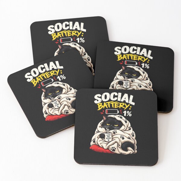 Item preview, SOCIAL BATTERY 1% designed and sold by Animalteeart.