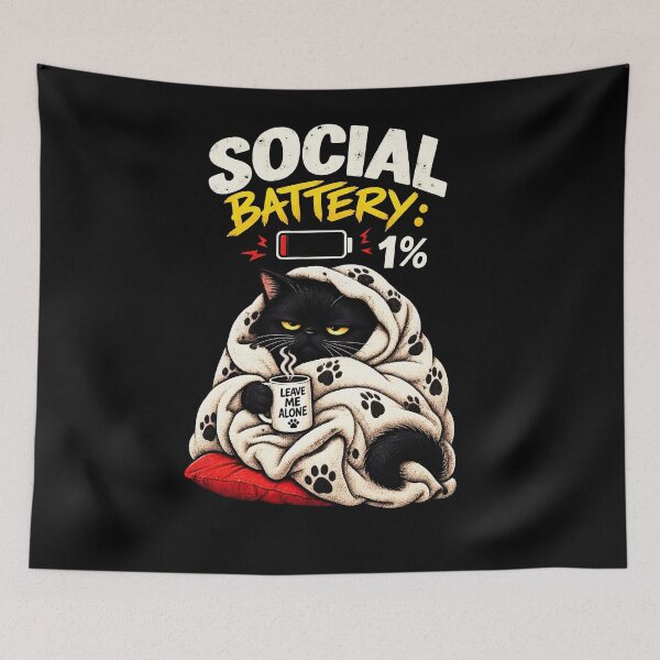 Item preview, SOCIAL BATTERY 1% designed and sold by Animalteeart.