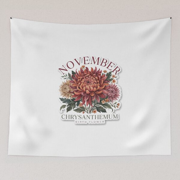 Item preview, November Birth Flower Chrysanthemum Sticker | Botanical Floral Gift designed and sold by teemsa.