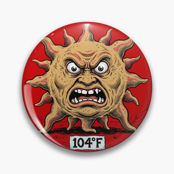 Item preview, The Blistering 104°F Sun - Vintage Heatwave Summer Dark Humor Art Print designed and sold by FreiherrPK.