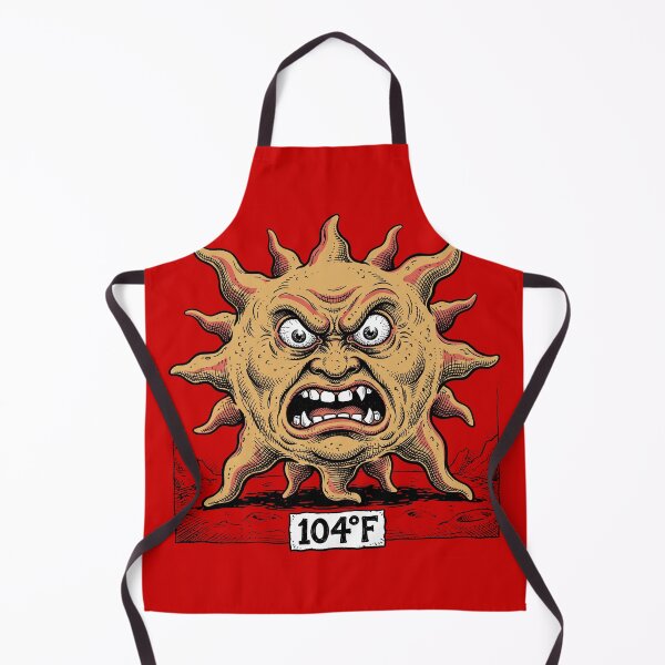 Item preview, The Blistering 104°F Sun - Vintage Heatwave Summer Dark Humor Art Print designed and sold by FreiherrPK.
