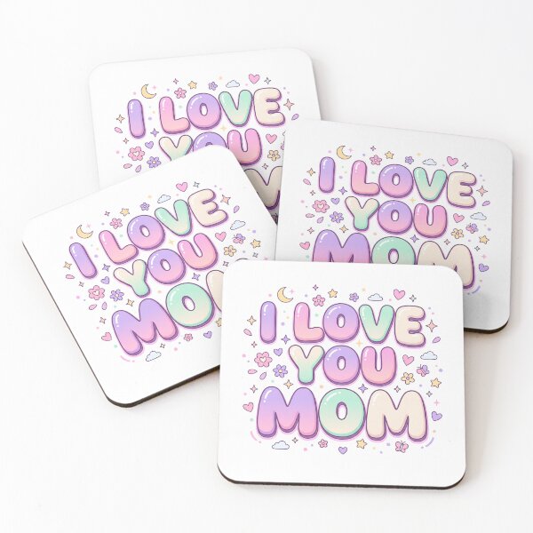 Item preview, Cute Pastel I Love You Mom Kawaii Y2K Bubble Letters designed and sold by KreonaTime.