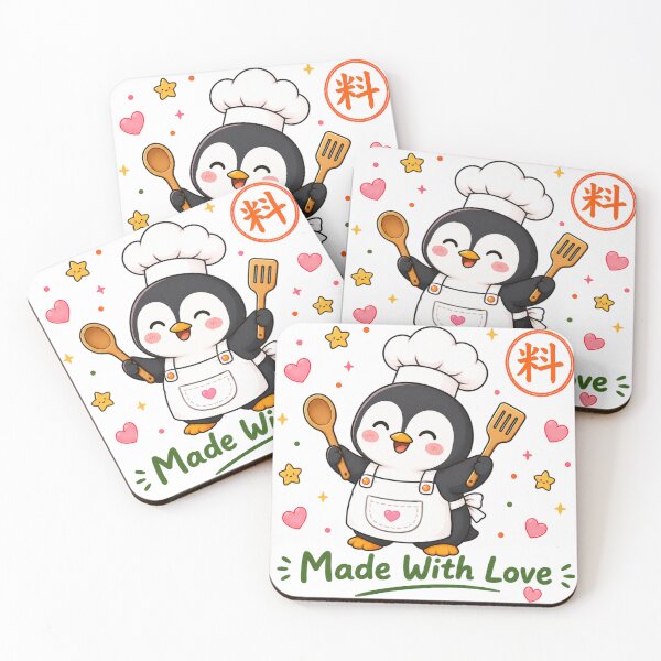 Item preview, Cute Chef Penguin – Kawaii Penguin Cook Made With Love Japanese Cooking Art Funny Chef Gift designed and sold by QARVI.