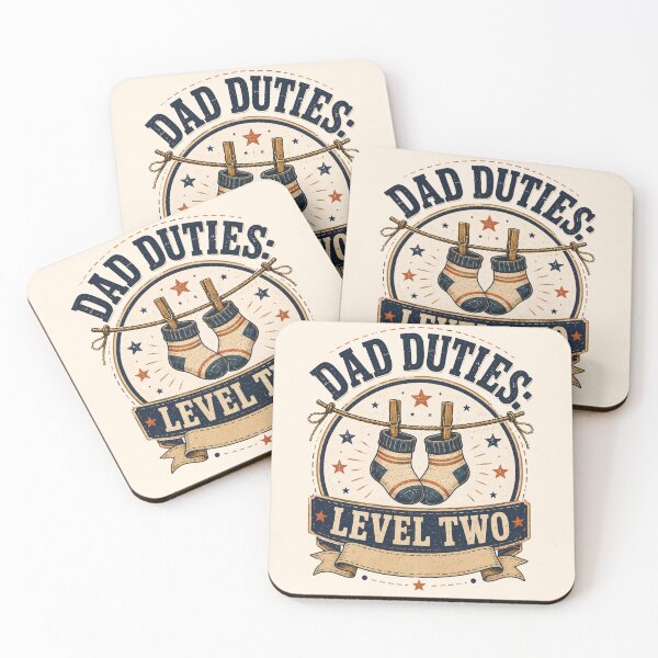 Item preview, Dad Duties Level Two Retro Baby Socks Vintage Announcement Shirt designed and sold by @SHINTOSARTSTORE.