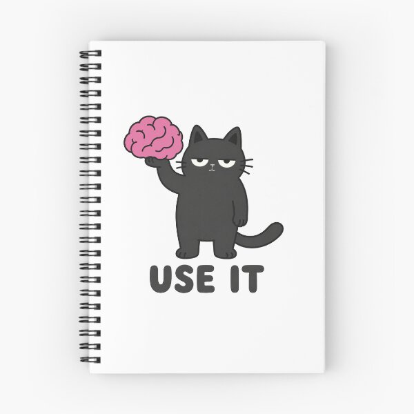Item preview, Funny Black Cat Holding Brain Use It designed and sold by SayMaria.