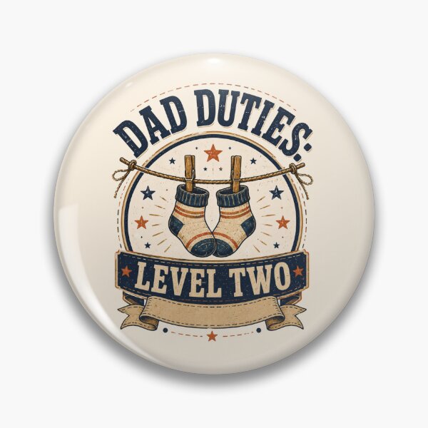 Item preview, Dad Duties Level Two Retro Baby Socks Vintage Announcement Shirt designed and sold by @SHINTOSARTSTORE.