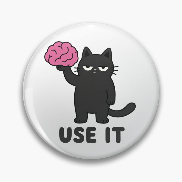 Item preview, Funny Black Cat Holding Brain Use It designed and sold by SayMaria.
