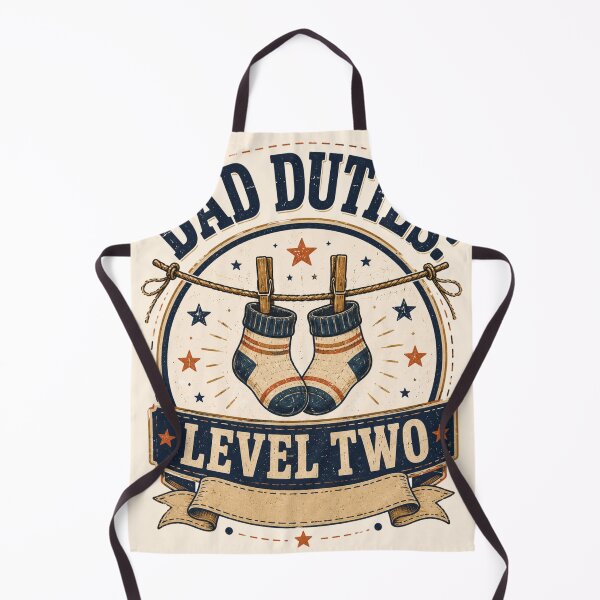 Item preview, Dad Duties Level Two Retro Baby Socks Vintage Announcement Shirt designed and sold by @SHINTOSARTSTORE.
