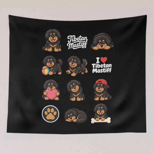 Item preview, Cute Tibetan Mastiff stickers and apparel design designed and sold by rafaeltto.