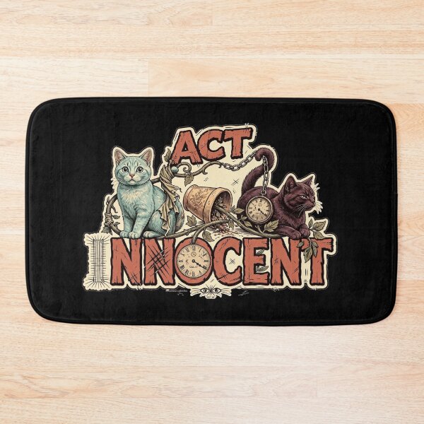 Item preview, Act Innocent Cat Saying, Funny Cat Lover Design, Cat Humor, Feline Attitude, Cat Owner Gift, Cat Mom Gift, Cat Dad Gift, Funny Kitty Quote, Pet Lover Artwork designed and sold by Typologystudios.