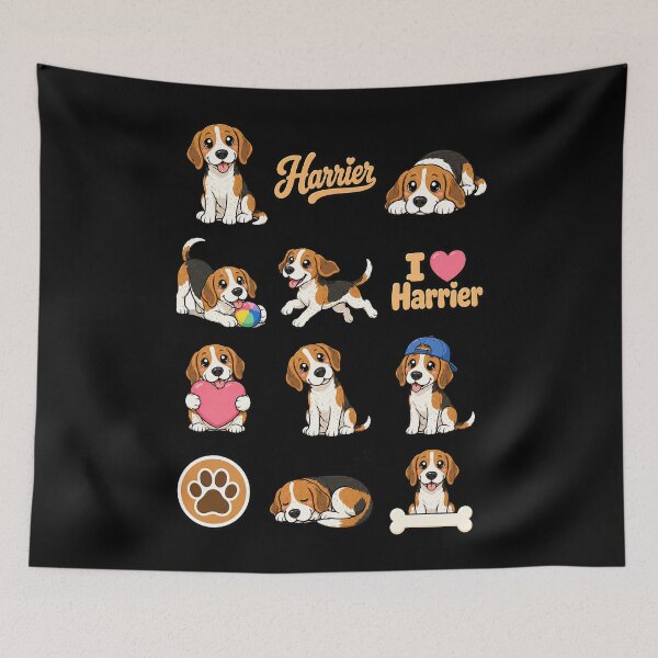 Item preview, Cute Harrier stickers and apparel design designed and sold by rafaeltto.