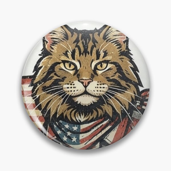 Item preview, Maine Coon Cat Patriotic USA Flag - Vintage American Pride designed and sold by Ghostlycats2026.