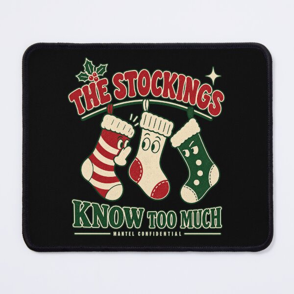 Item preview, THE STOCKINGS KNOW TOO MUCH, Retro Christmas Shirt designed and sold by PhylonBoxx.