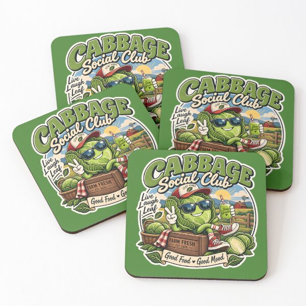 Item preview, Cabbage Social Club – Retro Veggie Garden designed and sold by MR-HOOBY.