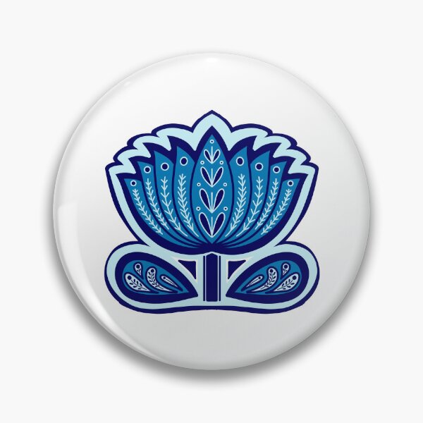 Item preview, Lotus mandala art - blue lotus mandala - folk art lotus flower designed and sold by DColourMuse.
