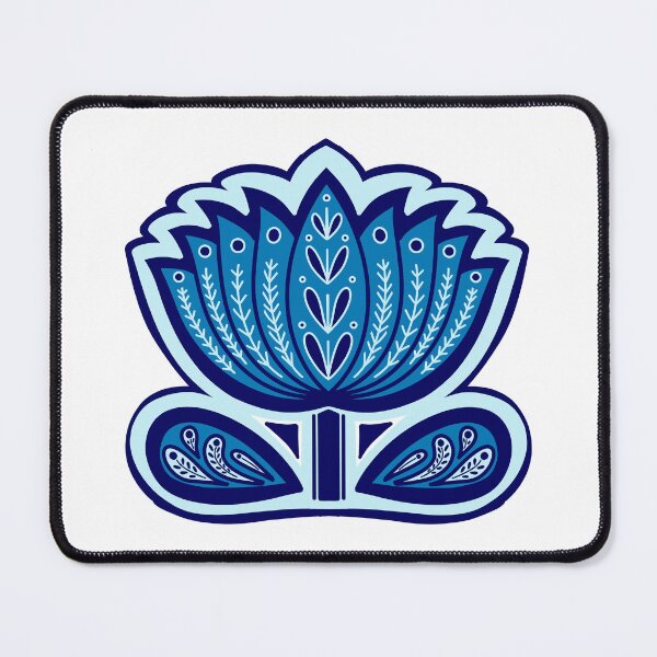 Item preview, Lotus mandala art - blue lotus mandala - folk art lotus flower designed and sold by DColourMuse.