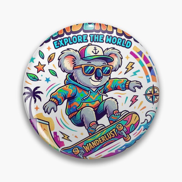 Item preview, Wandermore Explore The World Skater Koala designed and sold by rich-moda.