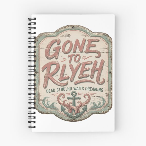 Item preview, Lovecraft Gone to R'lyeh Coastal Dreaming Sign designed and sold by Fenay Designs.