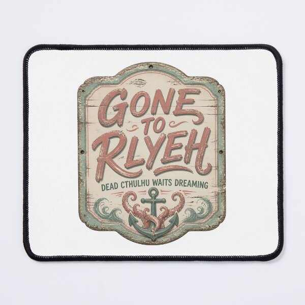 Item preview, Lovecraft Gone to R'lyeh Coastal Dreaming Sign designed and sold by Fenay Designs.
