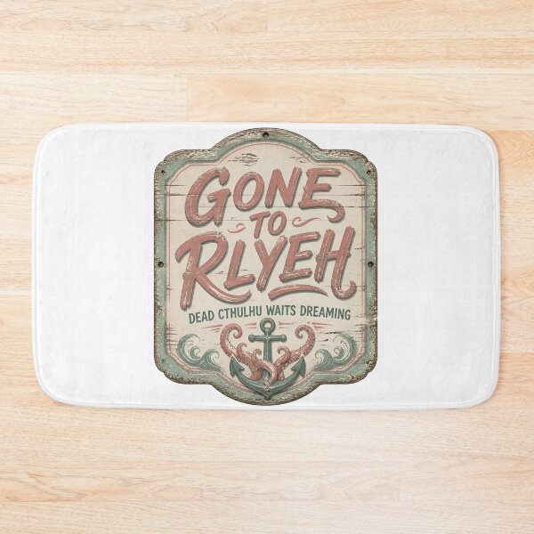 Item preview, Lovecraft Gone to R'lyeh Coastal Dreaming Sign designed and sold by Fenay Designs.