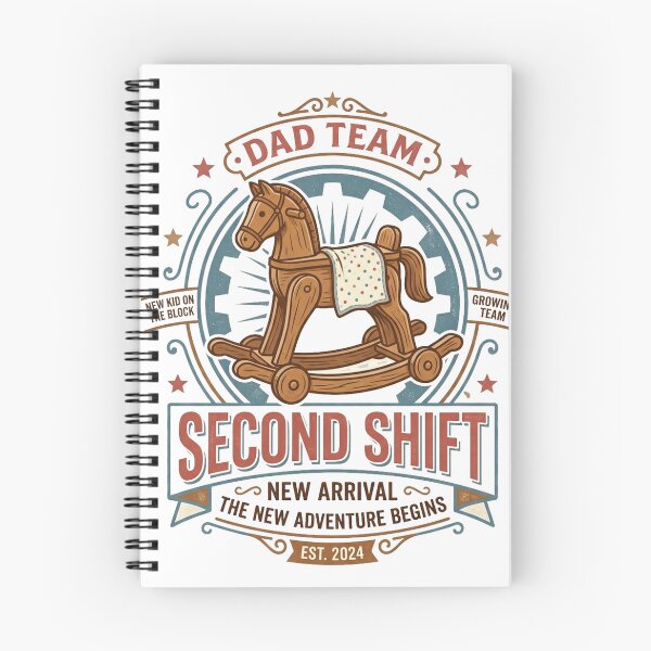 Item preview, Dad Team Second Shift New Arrival Vintage Rocking Horse Shirt designed and sold by @SHINTOSARTSTORE.