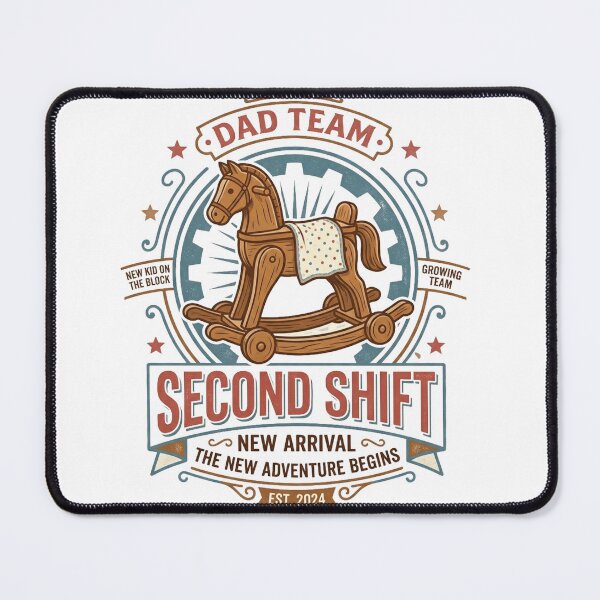 Item preview, Dad Team Second Shift New Arrival Vintage Rocking Horse Shirt designed and sold by @SHINTOSARTSTORE.
